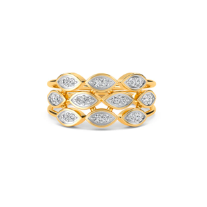 Timeless Tri Row Diamond Cluster Ring en diseño vintage Ideal para regalos de aniversario de novias y ropa de fiesta - Product Image 1