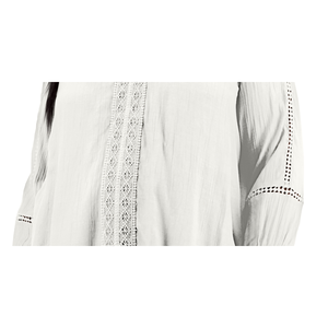 Camicetta da donna Style & Co in popeline bianco a maniche lunghe con pizzo, collo alto e decorazioni a sbuffo, taglia XL, stile western, abbigliamento corto - Product Image 3