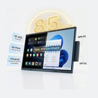 Pizarra Interactiva 4K de 85 Pulgadas con Pantalla Táctil Infrarroja de 40 Puntos, Cámara Integrada de 4800W (Enfoque Automático y Seguimiento de Voz), Sistema Operativo Android 12/13