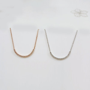 สร้อยคอแฟชั่นสีโรสโกลด์และเงินสีชมพูสวยและสร้อยคอเงินราคาถูกสร้อยคอแฟชั่นโซ่ลูกบาศก์บาง