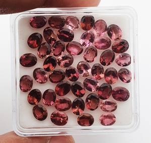 Piedra preciosa suelta de corte ovalado de turmalina Rosa Natural 5-15 MM 50 CT turmalina para la fabricación de joyas de piedras preciosas sueltas de alta calidad - Product Image 3