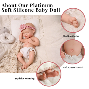 Boneca Reborn Mini de Silicone Completo de 12 Polegadas, Modelo Realista de Bebê Dormindo para Crianças - Product Image 4