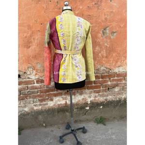Women's Vintage Style Winter Overcoat Handmade Quilted Kantha <b>Kimono</b> <b>Jacket</b> Indian Cotton Embroidery Wholesale Short <b>Jacket</b> - Product Image 6