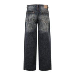 Pantalones vaqueros holgados personalizados para hombre con lavado ácido, diseño transpirable, fabricación de ropa, pantalones vaqueros de temporada de invierno a buen precio - Product Image 2