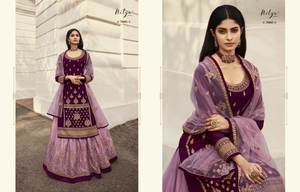 Diseño de éxito Moda única Satisfacción personalizada Espejo real y trabajo de piedra Faux Georgette Fabric Top & Lahenga con juego Dupatta - Product Image 4