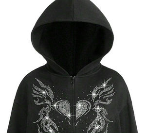 Nouveaux sweats à capuche hiver à motif uni et strass, 100% coton, sur mesure, style streetwear pakistanais, respirant, séchage rapide, décontracté - Product Image 3