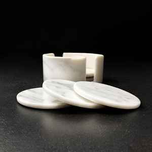 Posavasos de mármol de gran venta, posavasos de diseño de corazón de latón y piedra blanca natural al por mayor para decoración de mesa y accesorios - Product Image 2