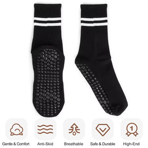 Calcetines de Yoga de Alta Calidad con Logotipo Personalizado, Calcetines Deportivos Transpirables de Algodón Antideslizantes para Mujer, Calcetines de Pilates con Agarre - Product Image 3
