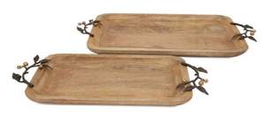 Bandeja de Madera Natural para Servir el Desayuno, de Uso Diario, Bandeja de Madera Maciza Gruesa para Restaurante y Cafetería a Bajo Precio - Product Image 2