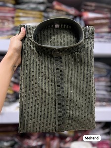 Pyjama Kurta en rayonne de qualité supérieure pour hommes, nouvelle collection de vêtements de fête avec broderie et paillettes des deux côtés - Product Image 2