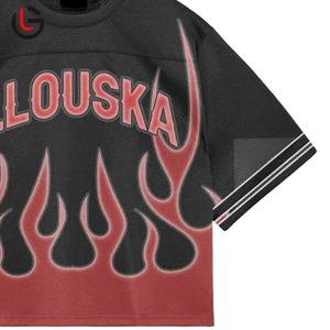 Haute qualité Style Vintage américain hommes T-shirt classique Baseball maille Football Boxy France maillots de Football respirant court - Product Image 6