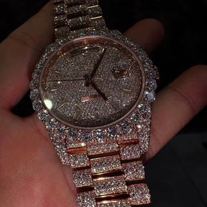 Reloj de Pulsera de Lujo para Hombre, Edición Limitada, Movimiento Mecánico Automático Miyota, Moissanita VVS, Pantalla Analógica con Fecha, Acero Inoxidable - Product Image 1