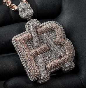 Colgante Personalizado con Nombre en Oro Amarillo de 18K con Moissanita, Chapado en Oro con Certificado GRA, Dijes de Hip Hop, Joyería - Product Image 1