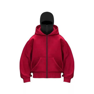 Sudadera con Capucha Ninja de Algodón Liso de Alta Calidad para Hombre, Diseño 2025, Personalizable, 430gsm, Transpirable, con Cierre - Product Image 2
