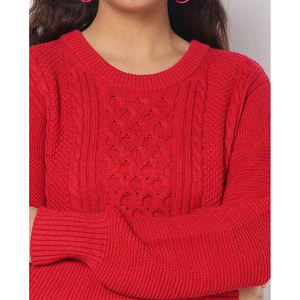 Pull ample décontracté pour femme, grande taille, respirant, anti-allergique, col rond, nouveau style automne-hiver, pull ample, grande taille - Product Image 5