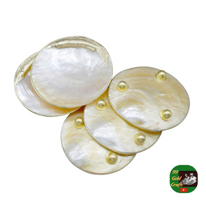 Plato y cuchara de nácar natural, plato hecho a mano para decoración y comedor, cuchara de caviar de nácar de lujo, plato redondo - Product Image 1