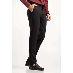 Pantalón de Vestir MN-TR-FM23-024 de Lana y Algodón, Corte Slim Fit con Pliegues Delanteros y Estilo Recto - Product Image 1