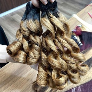 Extensions de cheveux vierges vietnamiens bouclés et rebondissants de qualité supérieure, qualité Remy, double trame machine - Product Image 1