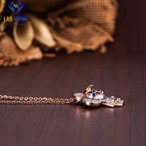 Colgante de oro rosa con diamantes de corte redondo TDW 0,53 de Labstone / Discover Brilliance/Color DE LA EF-VS - Product Image 3