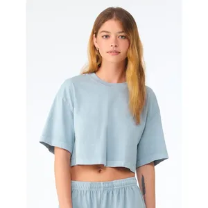 T-shirt Crop Personalizzabile in Cotone Pesante Lavato - Articolo Promozionale per Merchandising - Product Image 5