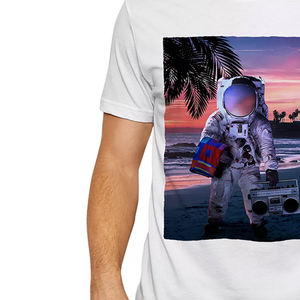 เสื้อยืดผ้าฝ้าย100% สำหรับผู้ชายลายพื้นพร้อมโลโก้ที่กำหนดเองสำหรับผู้ใหญ่ - Product Image 2