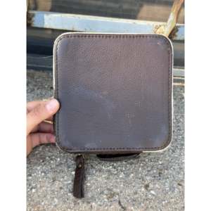 Tooled Leather Cowhide Jewelry Box-Square Storage <b>Display</b> <b>Case</b> for Jewelry - Product Image 5
