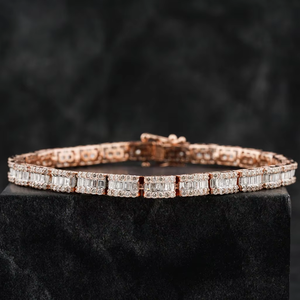 Bracelet chaîne cubaine en or rose 10k 14k avec diamants de laboratoire pour la mode hip-hop, disponible en gros certifié - Product Image 1