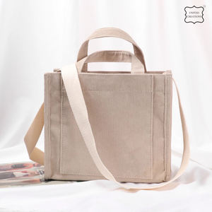 Bolso de mano informal reutilizable respetuoso con el medio ambiente, bolsos de compras de hombro de PANA con botón para estudiantes, bolso de lona de algodón orgánico - Product Image 5