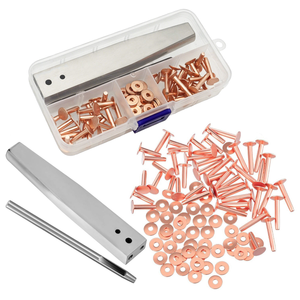 Oferta Especial: Kit de Remaches de Cobre de Rosca Gruesa Métrica y Lima de Alta Resistencia para Artesanía en Cuero - Product Image 1