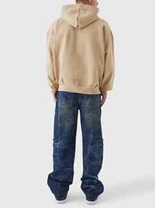 Fabricants de haute qualité goutte épaule luxe poids lourd coton surdimensionné 400 500gsm pull Up hommes recadrée Boxy sweats à capuche - Product Image 3