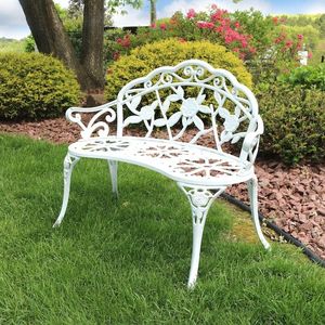 Functional Modern Cast Iron <b>Garden</b> <b>Bench</b> Curved Edges Detailed Solid Build Perfect for Stylish Relaxing Outdoor Use Park School - Product Image 4