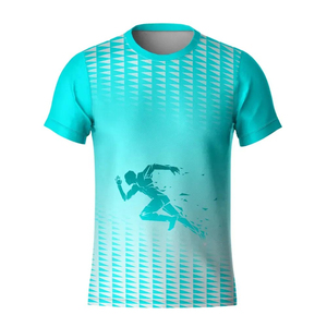 เสื้อยืดไมโครไฟเบอร์โพลีเอสเตอร์ 100% สกรีนโลโก้ตามสั่ง OEM ไซส์ US ลายพิมพ์แบบ Sublimation คุณภาพสูง แห้งเร็ว สำหรับผู้ชาย - Product Image 4