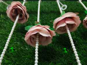 Guirnaldas de hilo de rosas para decoración Nikah y cuentas decorativas para colgar en la pared para función de boda Haldi Mehendi y decoración Sangeet - Product Image 3
