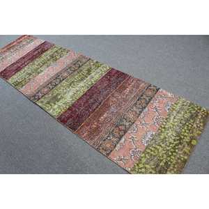 Tapis turc vintage, tapis de 2,7 x 9,3 pieds, tapis brun-rouge style sud-ouest - Product Image 4