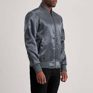Blouson bomber gris réversible imperméable - Taille XS, à capuche, brodé, streetwear, motif printanier - Product Image 2