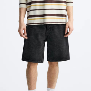 Short cargo en denim coupe droite personnalisé pour hommes nouveauté 2025 vente en gros de shorts en jean baggy en coton pour hommes - Product Image 6