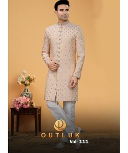 ชุดผ้าพันคอสไตล์อินเดียสำหรับผู้ชายในสไตล์ Punjabi pathani พร้อมปกกระดุมคอผ้าฤดูหนาว