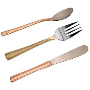Ensemble de couverts 4 pièces écologiques et de haute qualité avec de élégantes poignées plaquées or conçues pour les repas dans l'élégance américaine - Product Image 2