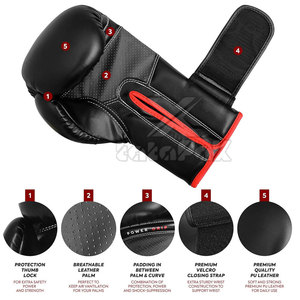 Gants de boxe en cuir les plus vendus avec maille de paume respirante imperméable et doublure anti-transpiration pour une utilisation en extérieur - Product Image 4