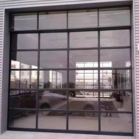 Ventes directes en usine de panneaux de porte de garage surélevés en alliage d'aluminium 10x7 et de portes de garage transparentes trempées