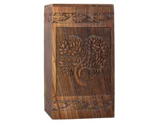 Urna de palisandro hecha a mano para árbol de la vida humana, cremación personalizada para caja de urna de madera grande hecha a mano - Product Image 5
