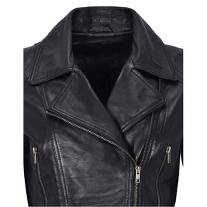 RIVIAN ATLANTIC Premium Black Real Leather Trench Coat Mujeres de doble botonadura Nuevo estilo clásico Slim Fit Long Leather Coat ODM - Product Image 4