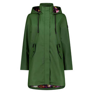 Chaqueta Impermeable Ecológica de Poliéster Verde Tejida a Crochet con Cierre Frontal y Revestimiento de PVC, Lista para el Invierno - Product Image 1