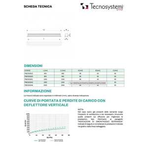 Diffuseur linéaire en aluminium Tecnosystemi avec amortisseur et registres et grilles de déflecteur central à 1 fente - Product Image 3