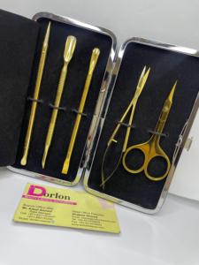 Empujadores de cutículas de uñas de acero inoxidable de doble extremo con logotipo personalizado, herramienta de manicura duradera chapada en oro para uso en salón de uñas - Product Image 4