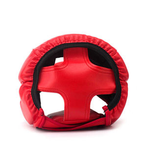Boxing Genuine Leather Red-Color Kickboxing MMA <b>Head</b> Guard Protective-Gear Custom Logo Wholesale <b>Head</b> Guard - Product Image 6