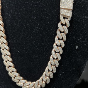 สร้อยคอแบบ Cuban Link หนา 20 มม. ประดับหินใหญ่ เงินแท้ 925 ชุบทองคำขาว 14k สไตล์ฮิปฮอป สำหรับผู้ชาย - Product Image 4
