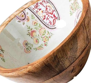 Juego de tazones de frutas y ensaladas de madera de colores naturales de alta calidad, plato tallado para servir frutas y ensaladas para bodas, venta al por mayor - Product Image 2