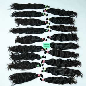 100% Virgin Indian Temple Hair Natural Style Non-Chemically Processed Remy Weave Vendor From Wholesale Bulk Vendor Human Hair - Product Image 3
