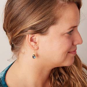 Nouvelle Arrivée Luxe Haut de Gamme Boucles d'Oreilles en Argent Sterling Massif 925, Style Indien, avec Pierre Précieuse Labradorite Taille Poire Sertie en Bezel, Plaqué Or, pour Soirée - Product Image 5